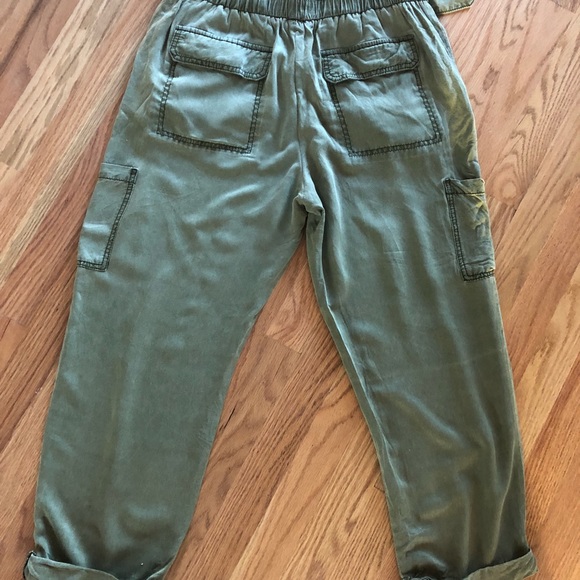 Free People Army Green Cropped Pants - Picture 3 of 4
